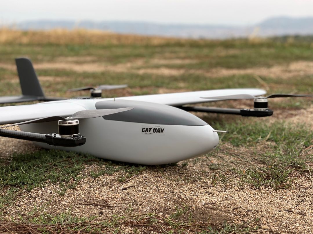 CATUAV VTOL drone on the ground